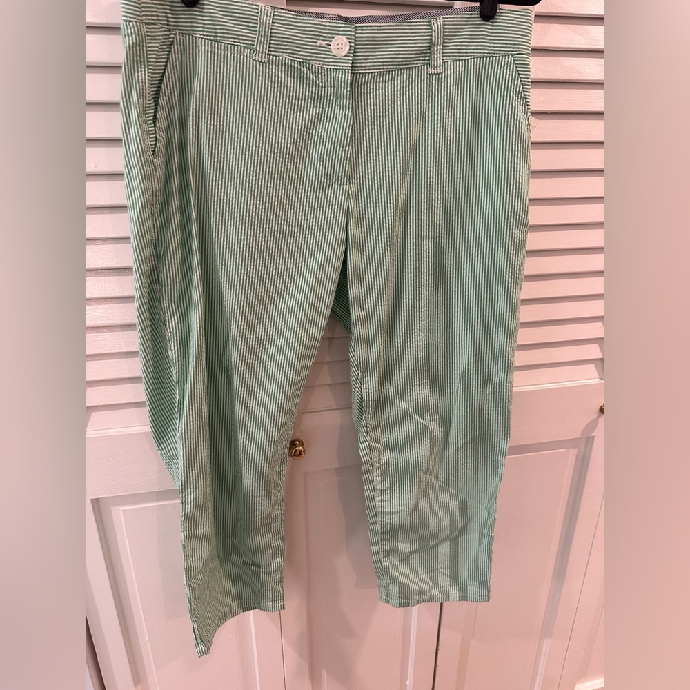 Crown & Ivy Green Seersucker pants